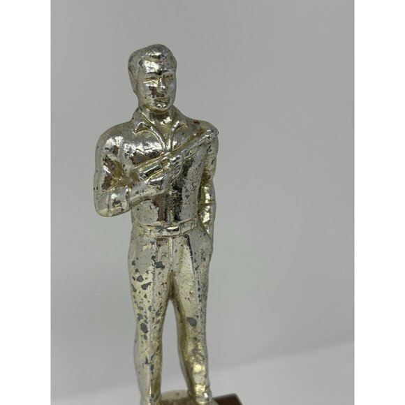 Vintage 1960s Wood And Metal Rifle Pistol Shooting Award Trophy Award - Picture 2 of 10